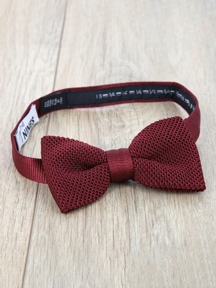 Noeud papillon bordeaux en tricot de soie Monza