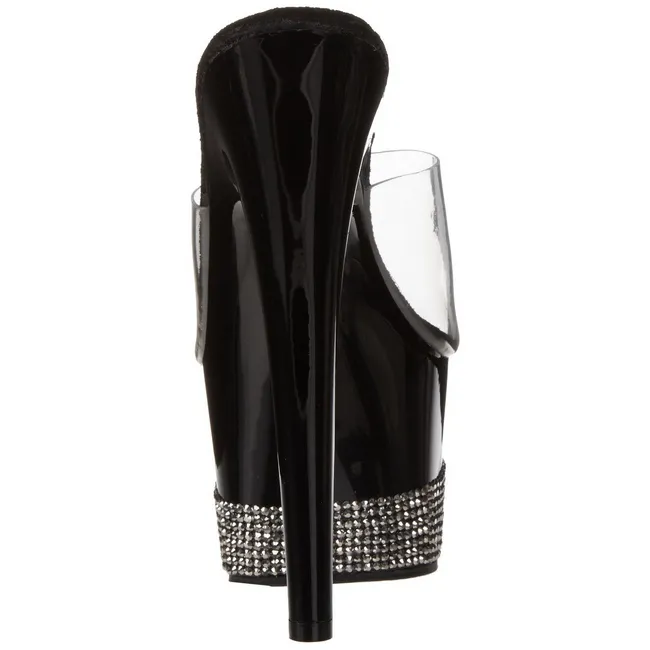 Noir Diamant 18 cm Pleaser ADORE-701-3 Mules Talons Aiguilles