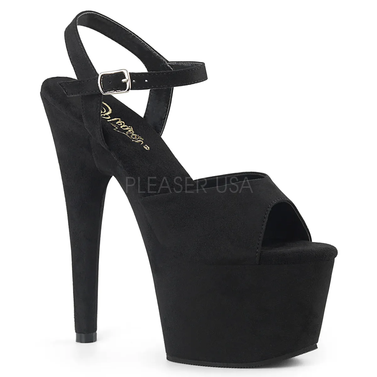 Noir Similicuir 18 cm ADORE-709FS sandales à talons aiguilles