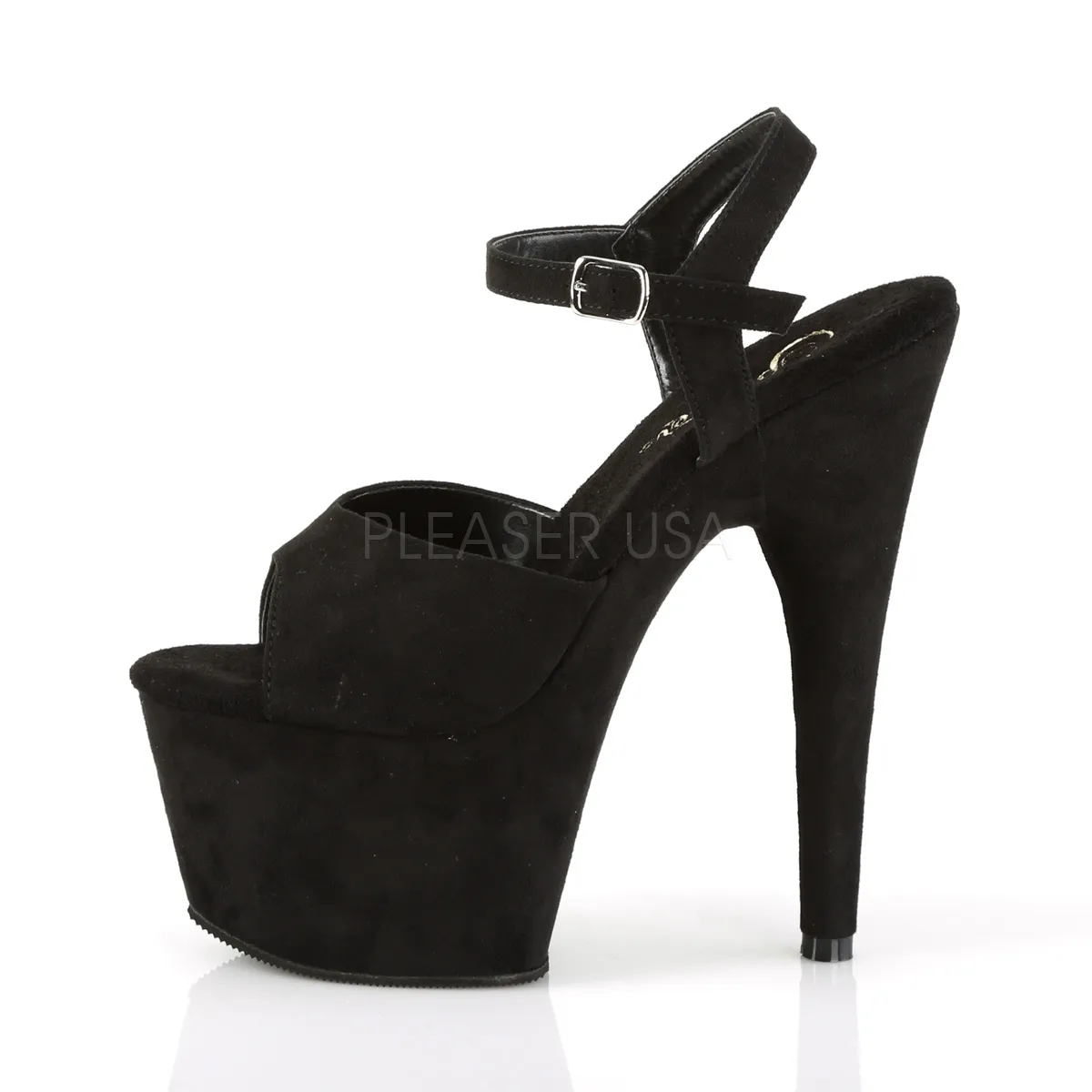 Noir Similicuir 18 cm ADORE-709FS sandales à talons aiguilles