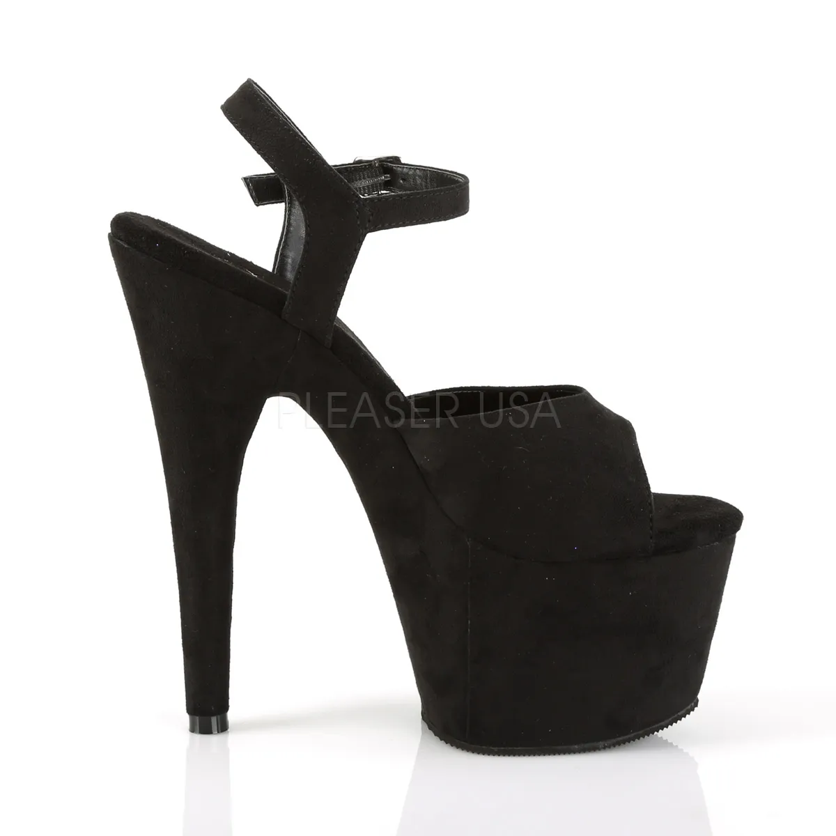 Noir Similicuir 18 cm ADORE-709FS sandales à talons aiguilles