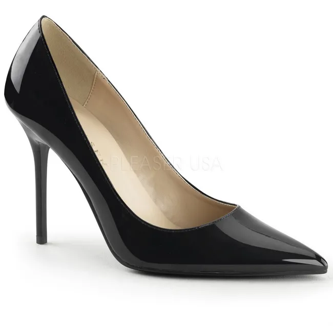 Noir Verni 10 cm CLASSIQUE-20 Escarpins Talons Aiguilles Hommes