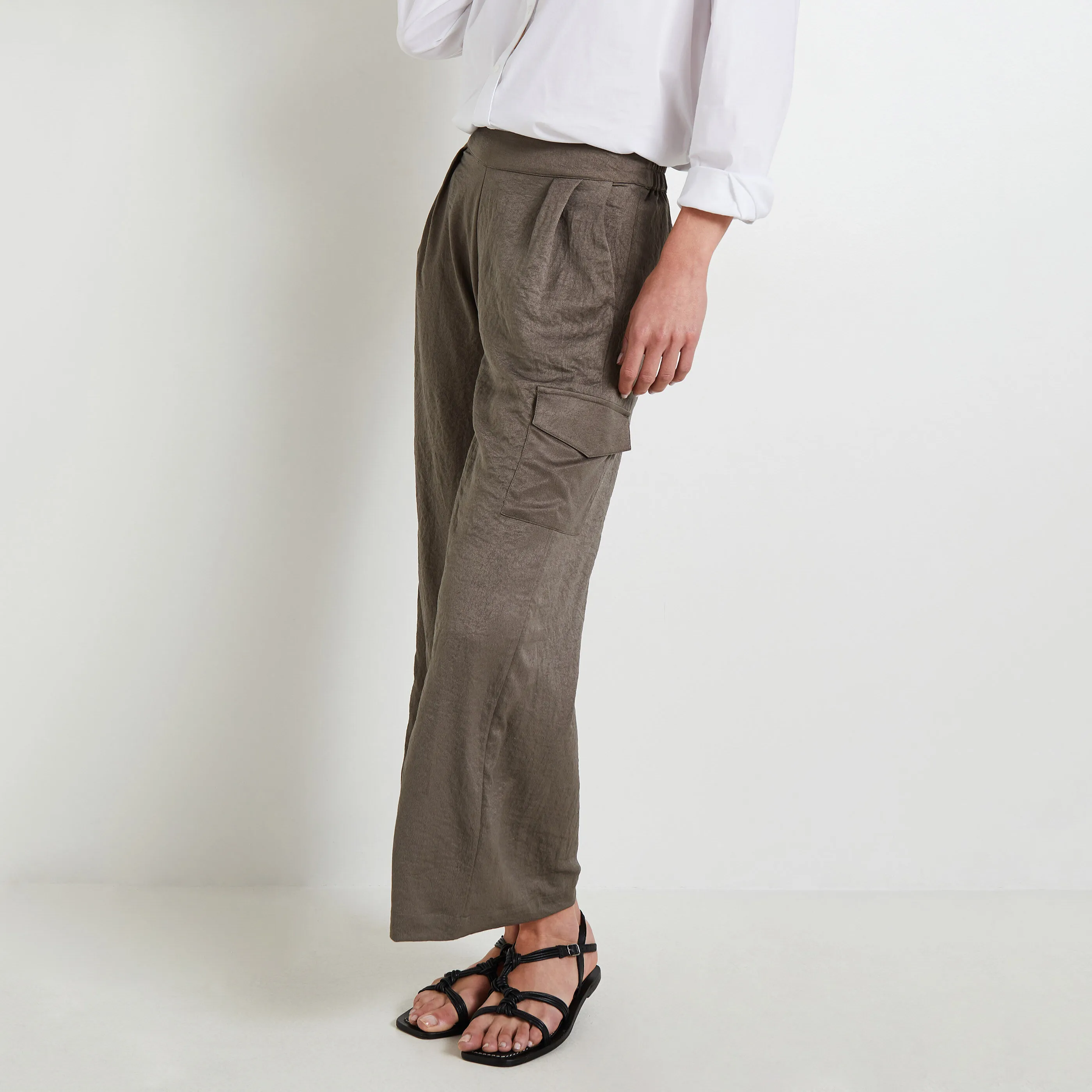 Pantalon cargo fluide femme