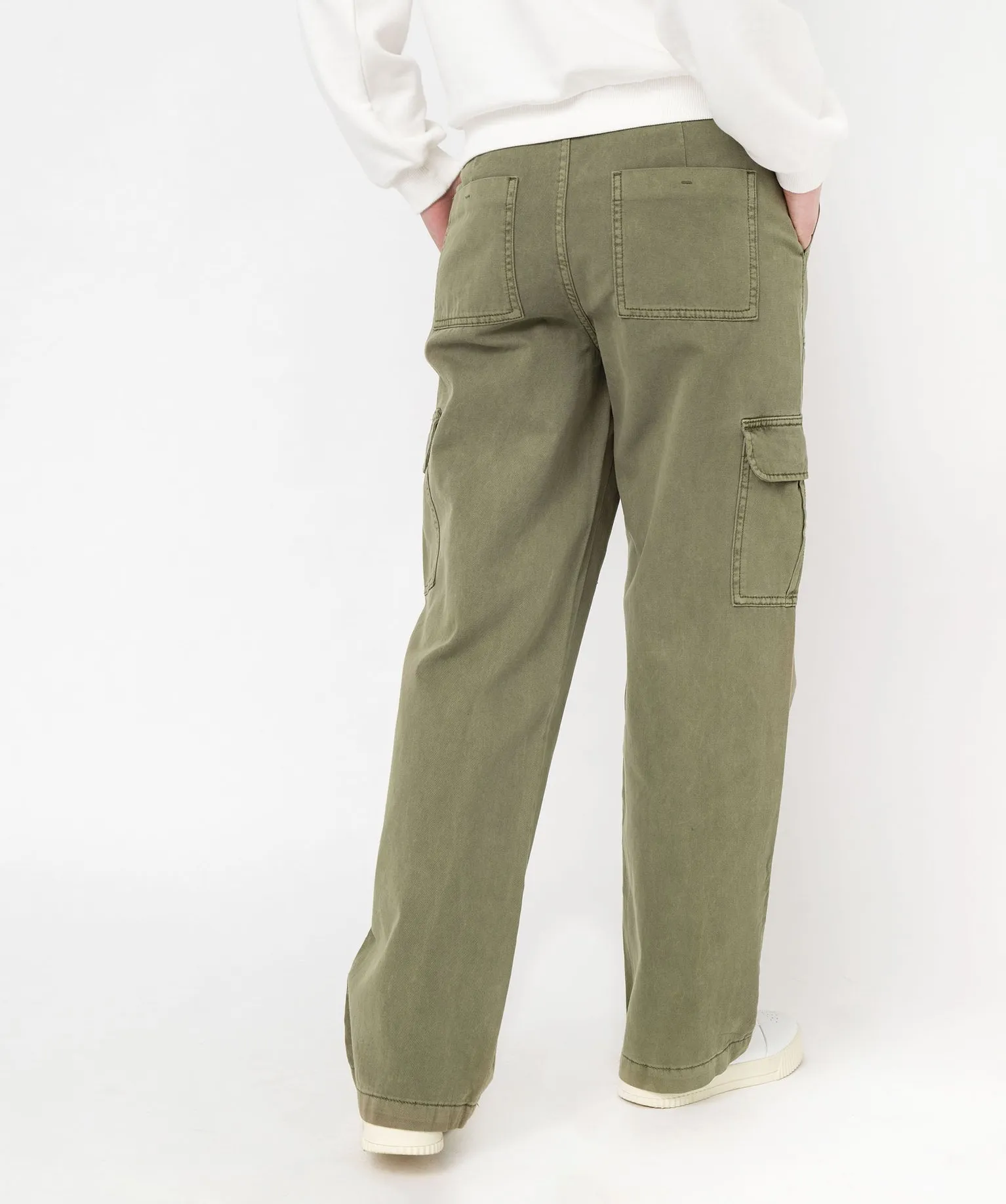 pantalon cargo multi poches femme vert pantalons