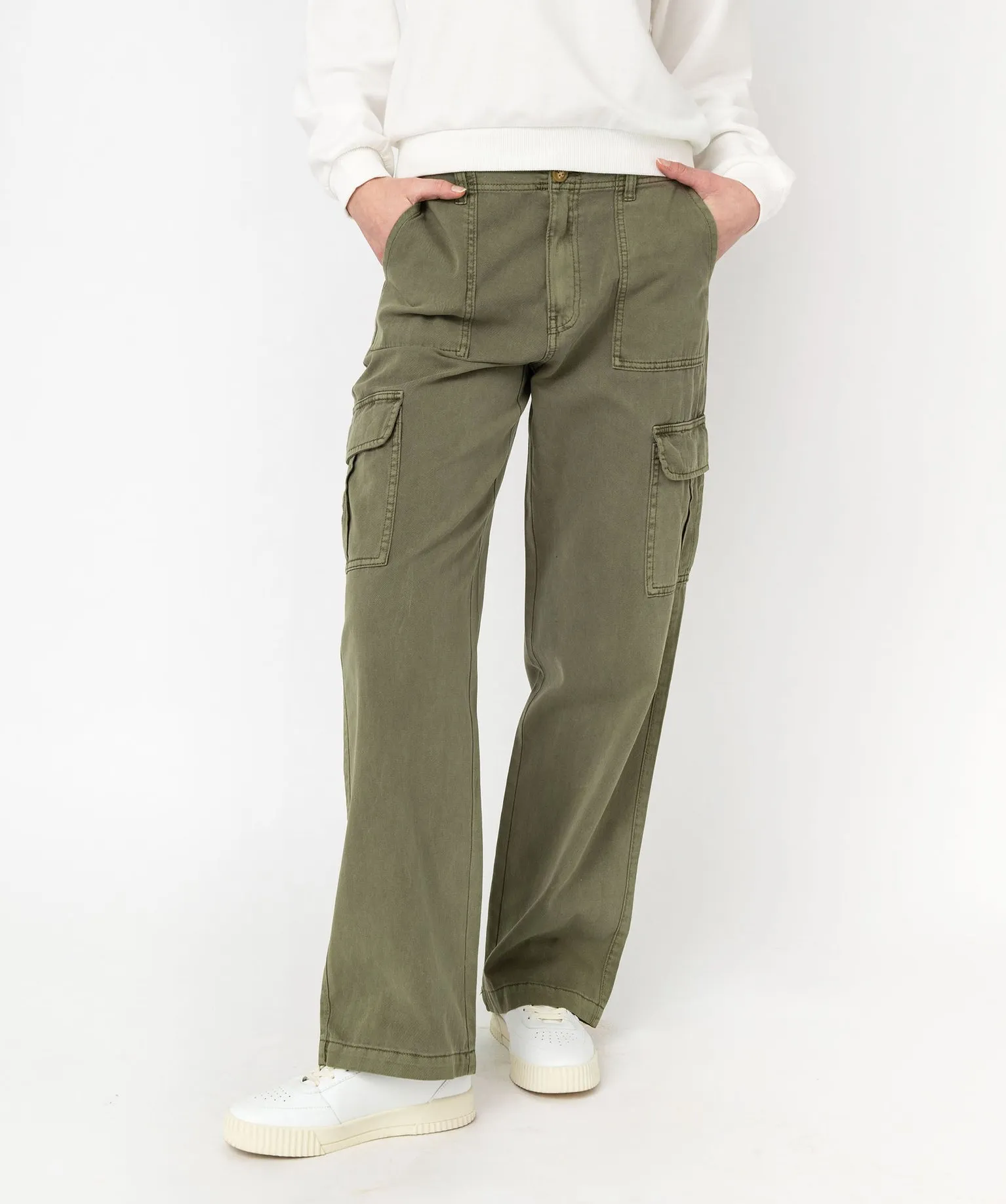 pantalon cargo multi poches femme vert pantalons