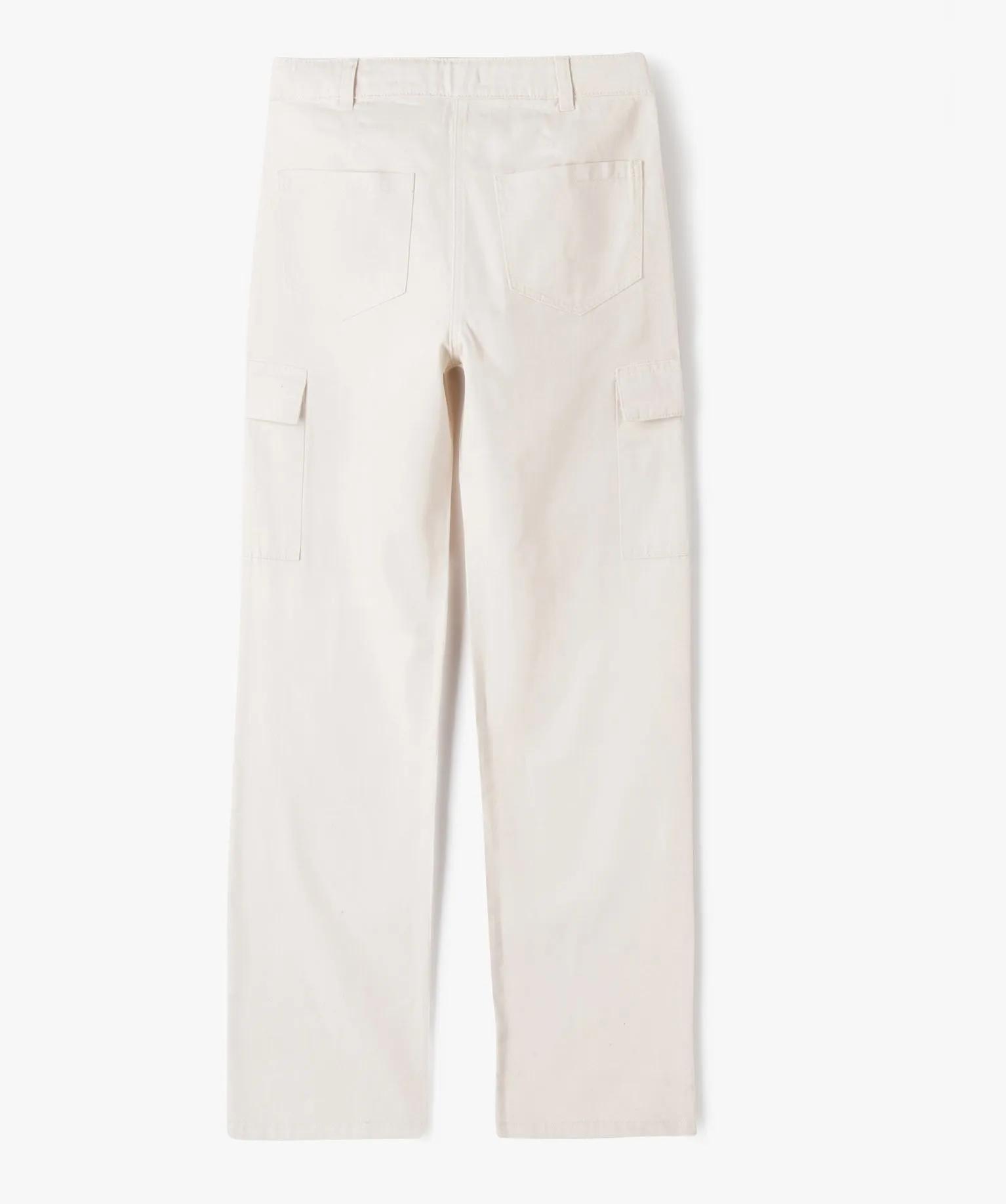 pantalon cargo straight en coton fille beige pantalons