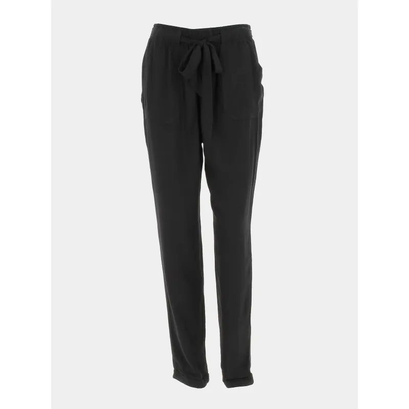 Pantalon chino cropped slim taille haute noir femme - Salsa | wimod