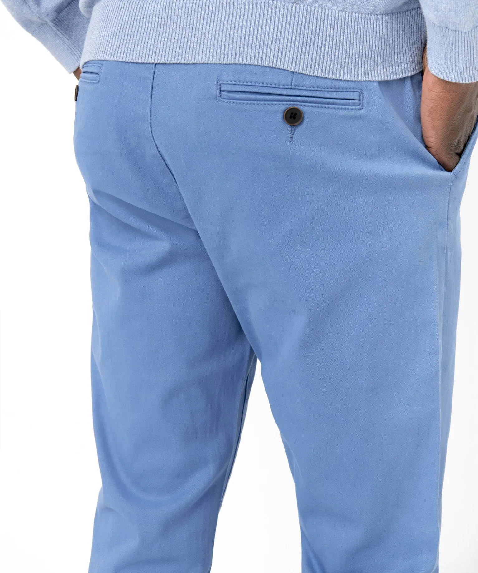 pantalon chino en coton stretch coupe slim homme bleu pantalons