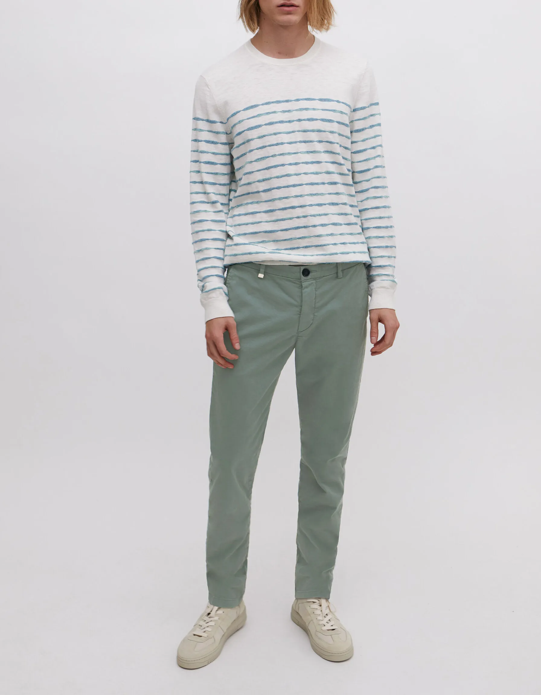 Pantalon chino SLIM aqua Homme