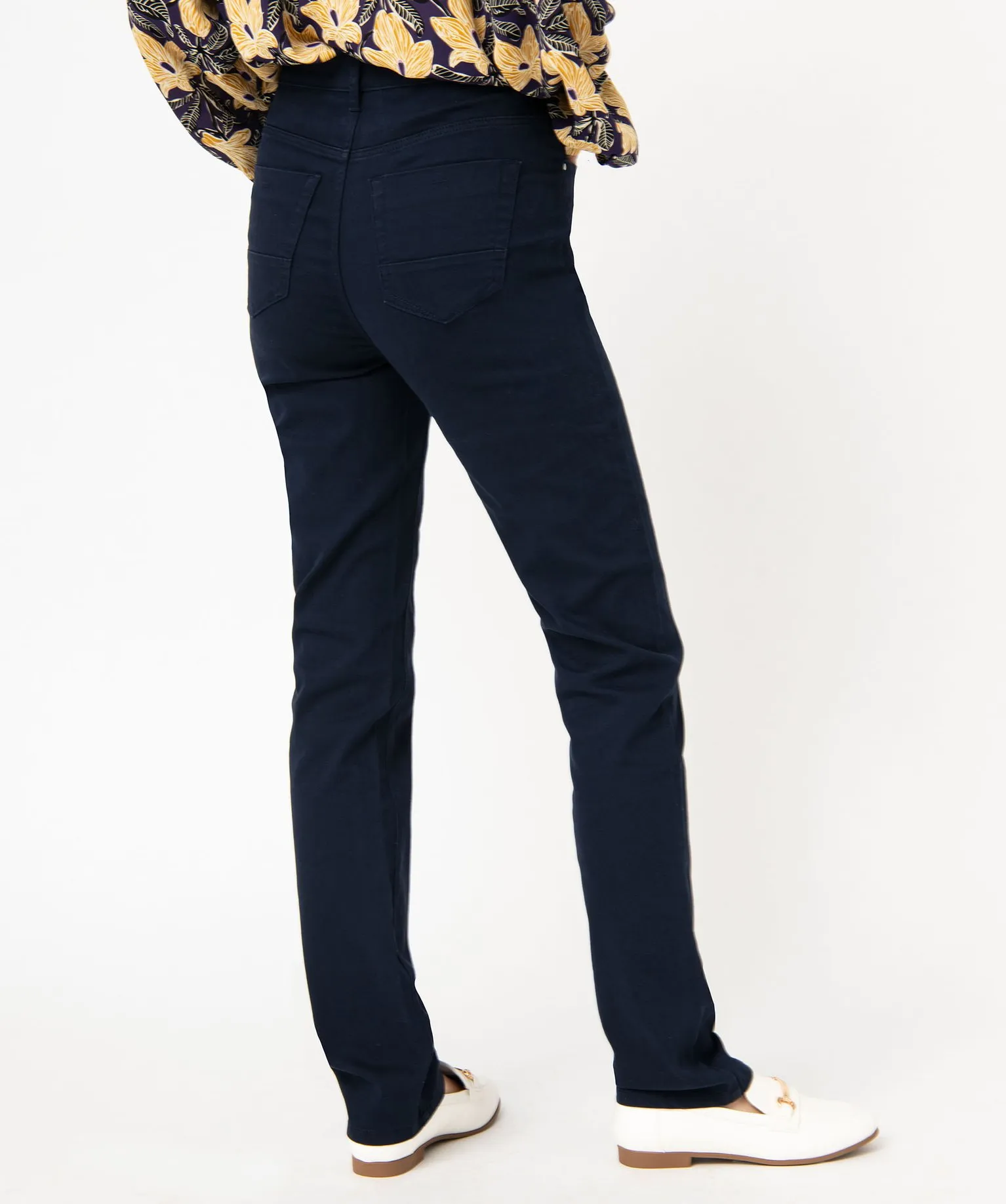 pantalon coupe regular taille normale femme bleu pantalons