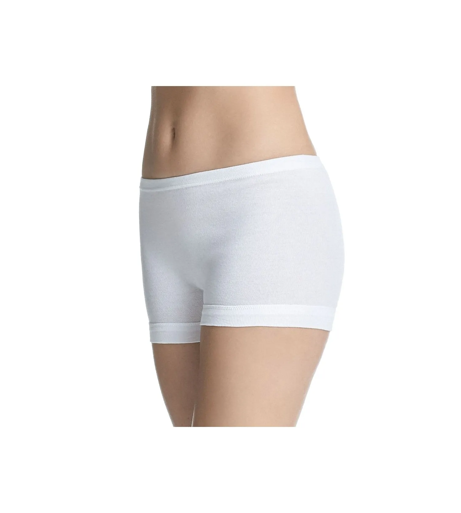 Panty en coton fines côtes femme blanc