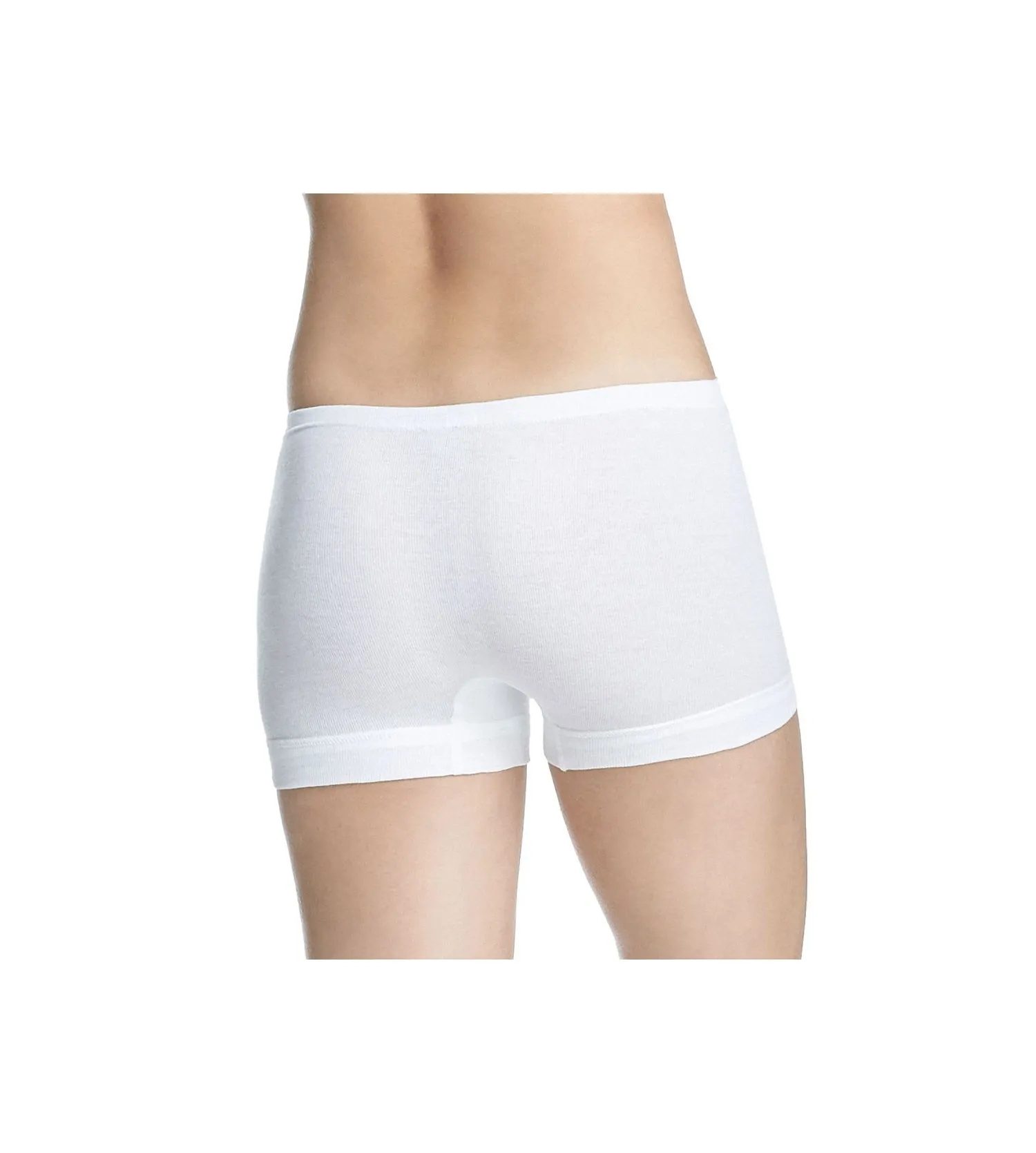 Panty en coton fines côtes femme blanc