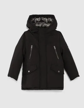 Parka 2 en 1 noire avec doudoune bronze garçon