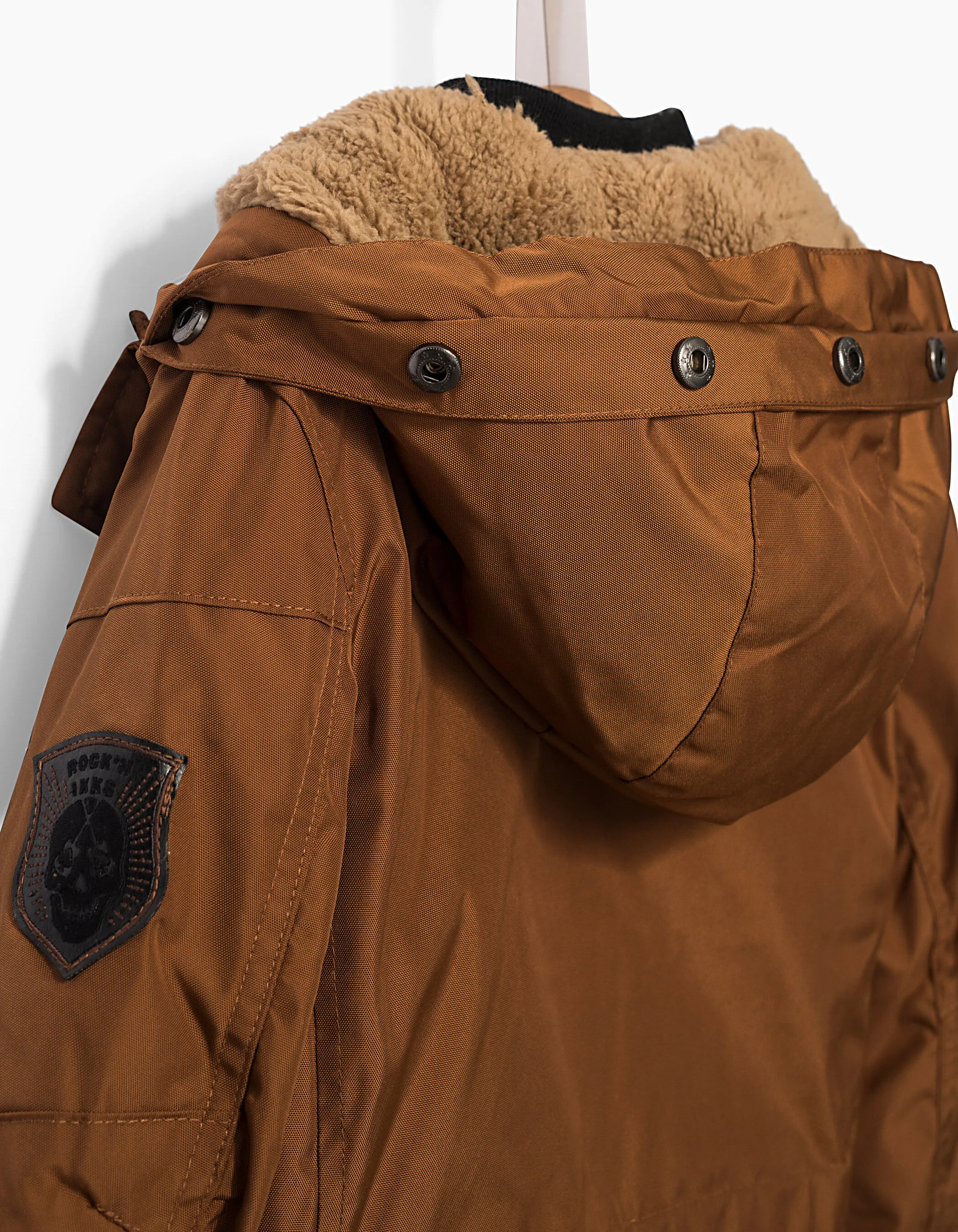 Parka cognac à parmenture matelassée garçon