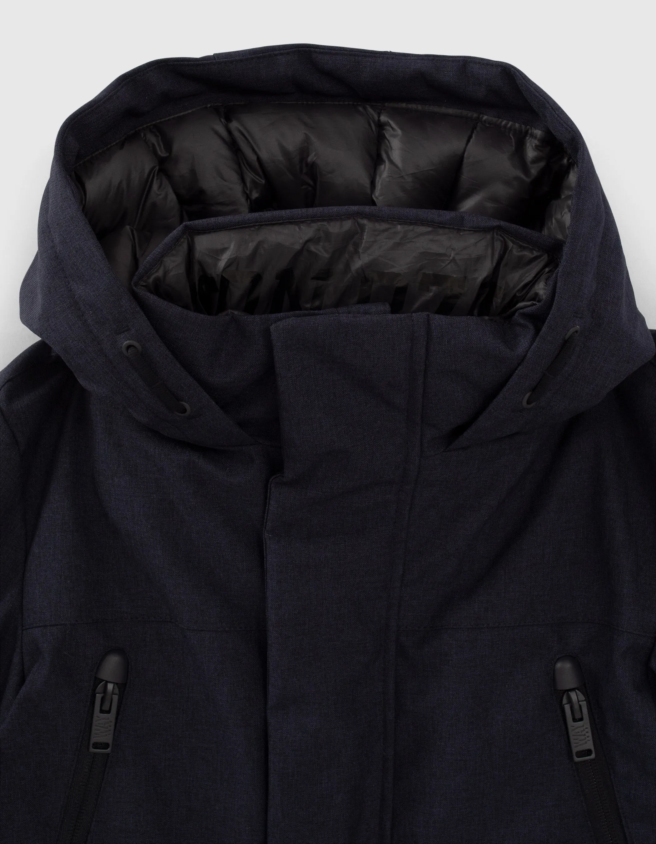 Parka navy avec intérieur matelassé noir garçon