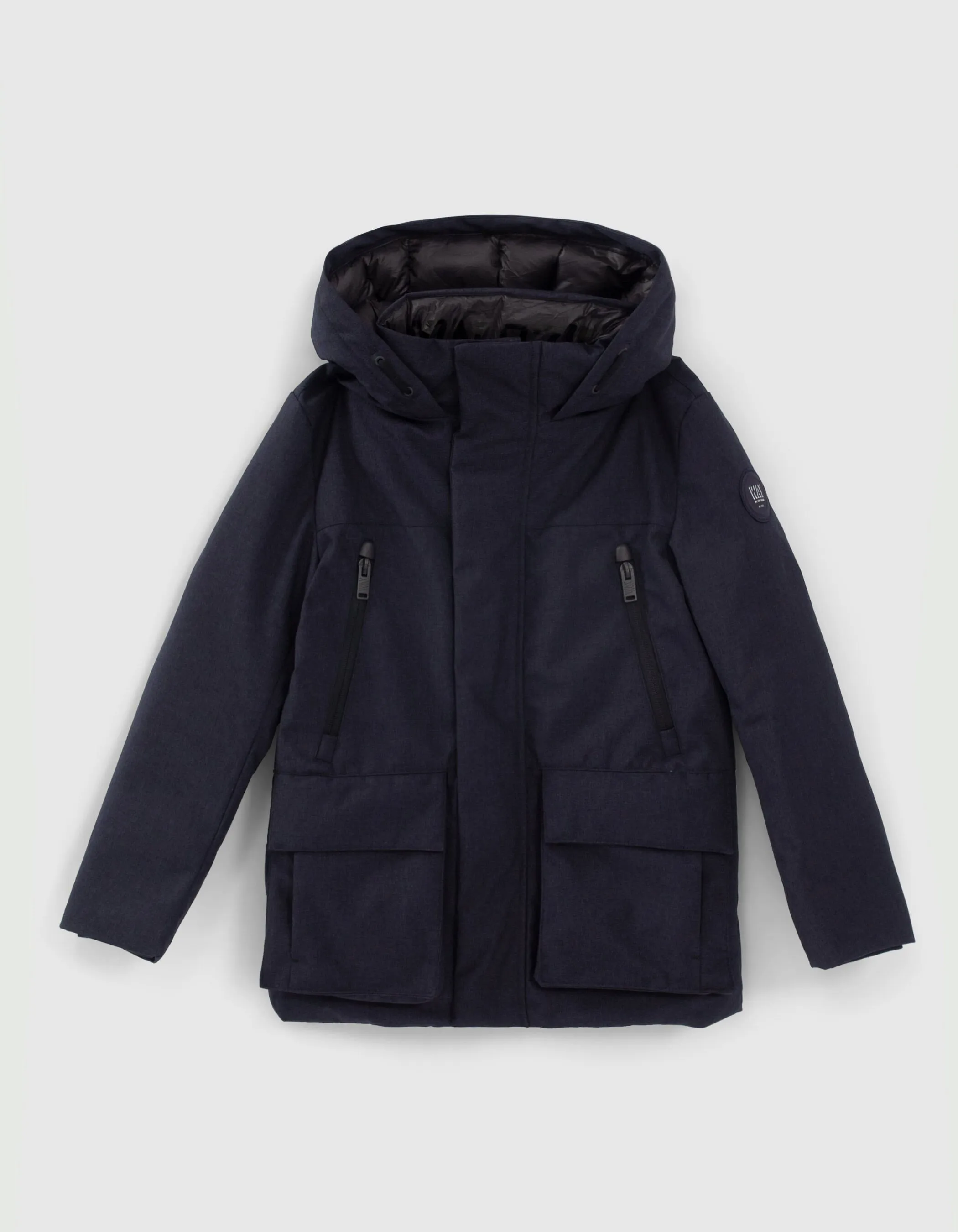 Parka navy avec intérieur matelassé noir garçon