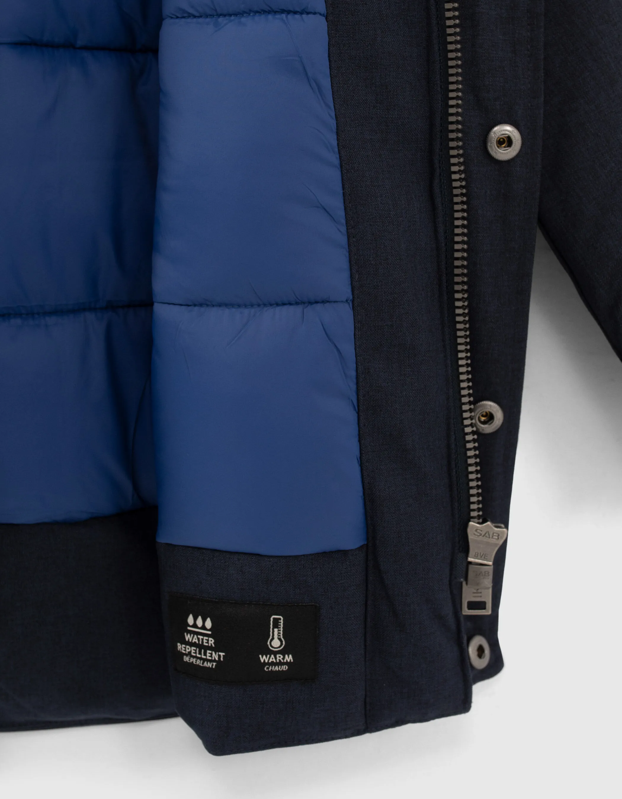 Parka navy foncé intérieur matelassé garçon