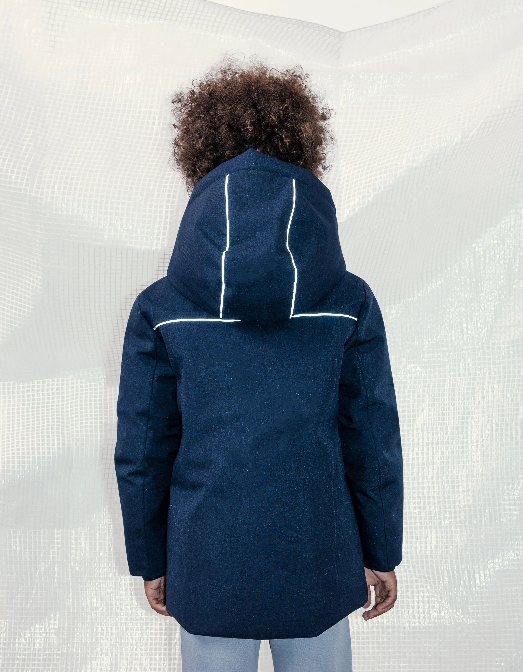 Parka navy foncé intérieur matelassé garçon