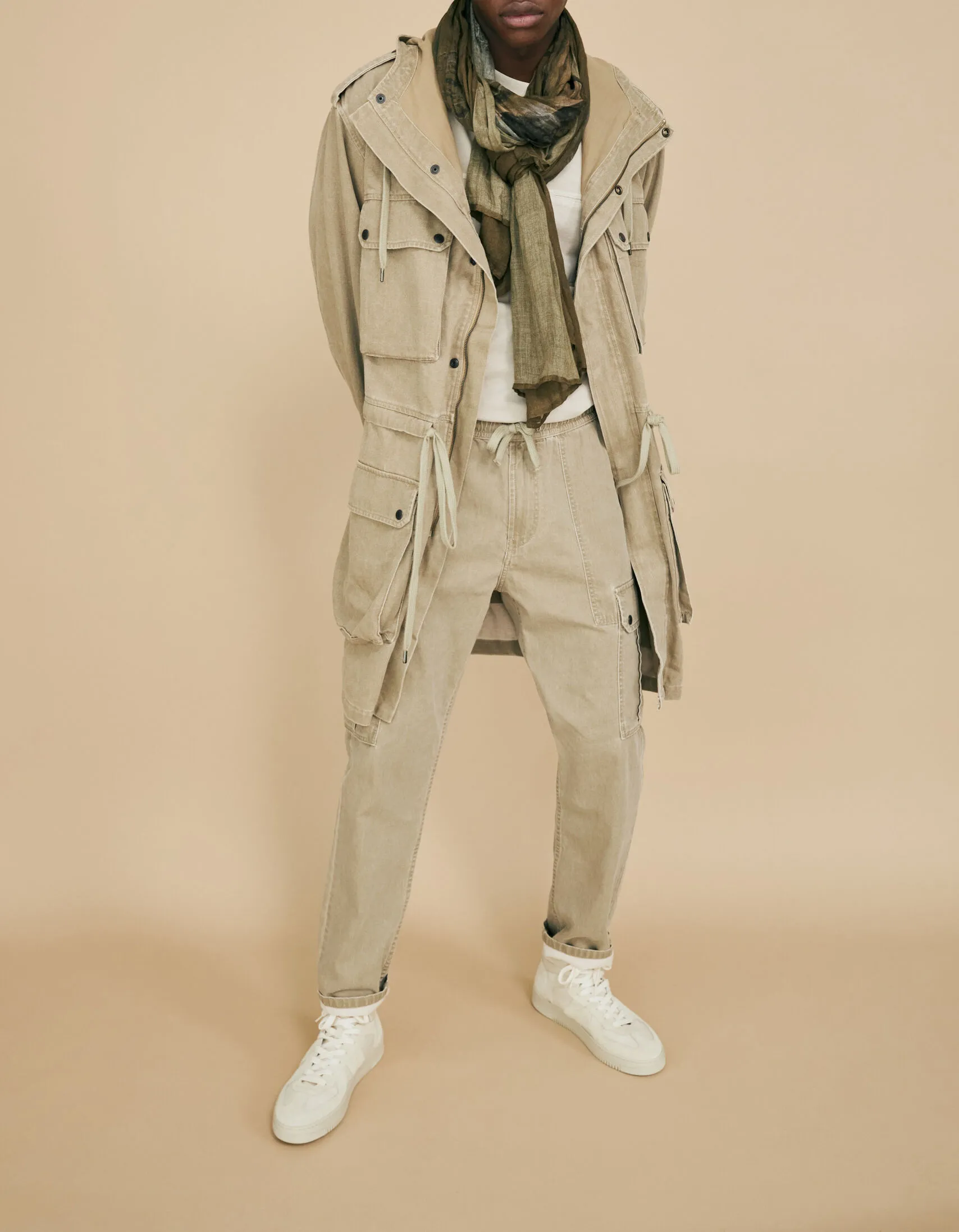 Parka oversize Mixte Terra® Denim kaki clair