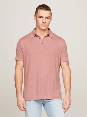 Polo coupe standard en lin haut de gamme | Rose | Tommy Hilfiger