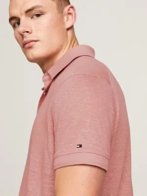 Polo coupe standard en lin haut de gamme | Rose | Tommy Hilfiger