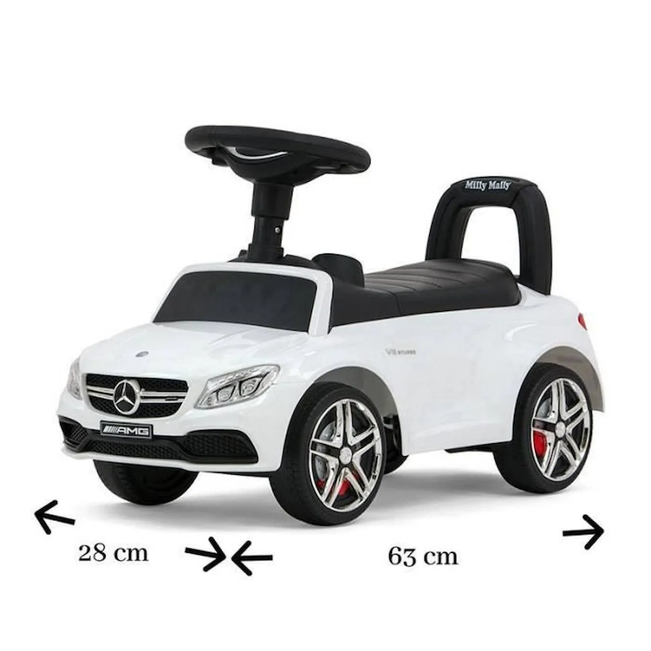 Porteur pour bébé Milly Mally Mercedes AMG C63 Coupe S Blanc - 18 mois à 3 ans - 4 roues blanc - Milly Mally