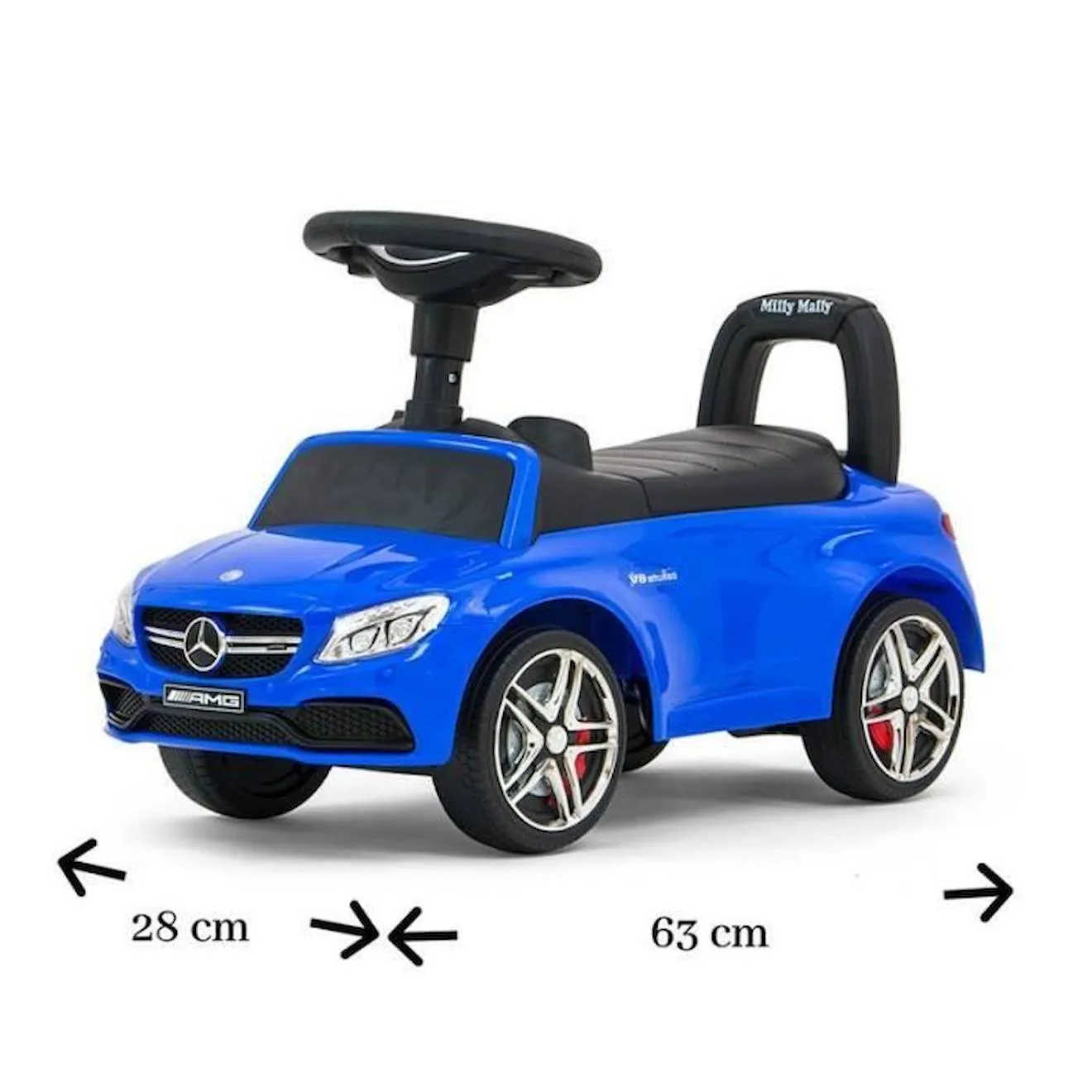 Porteur pour bébé Milly Mally Mercedes AMG C63 Coupe S Bleu - 18 mois à 3 ans - 4 roues bleu - Milly Mally