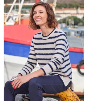 Pull breton à rayures texturées