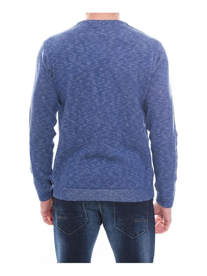 Pull col rond en coton ARTURO - Bleu