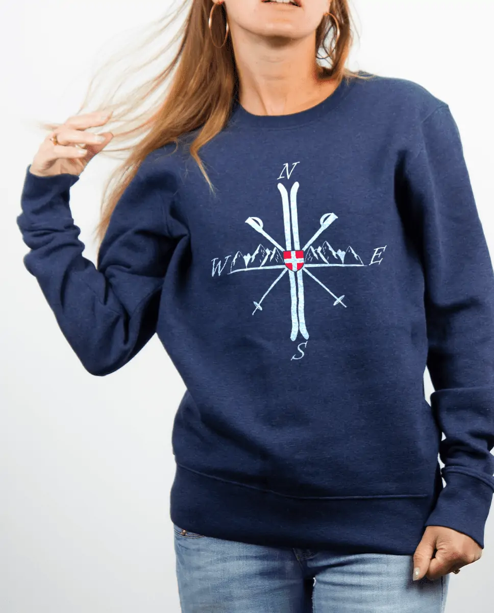 PULL FEMME : MONTAGNE SKI BOUSSOLE - Les Savoyards