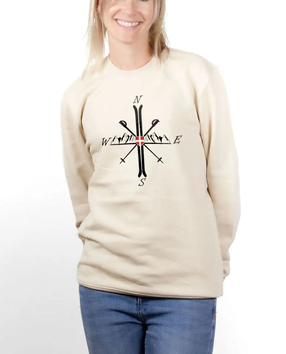 PULL FEMME : MONTAGNE SKI BOUSSOLE - Les Savoyards