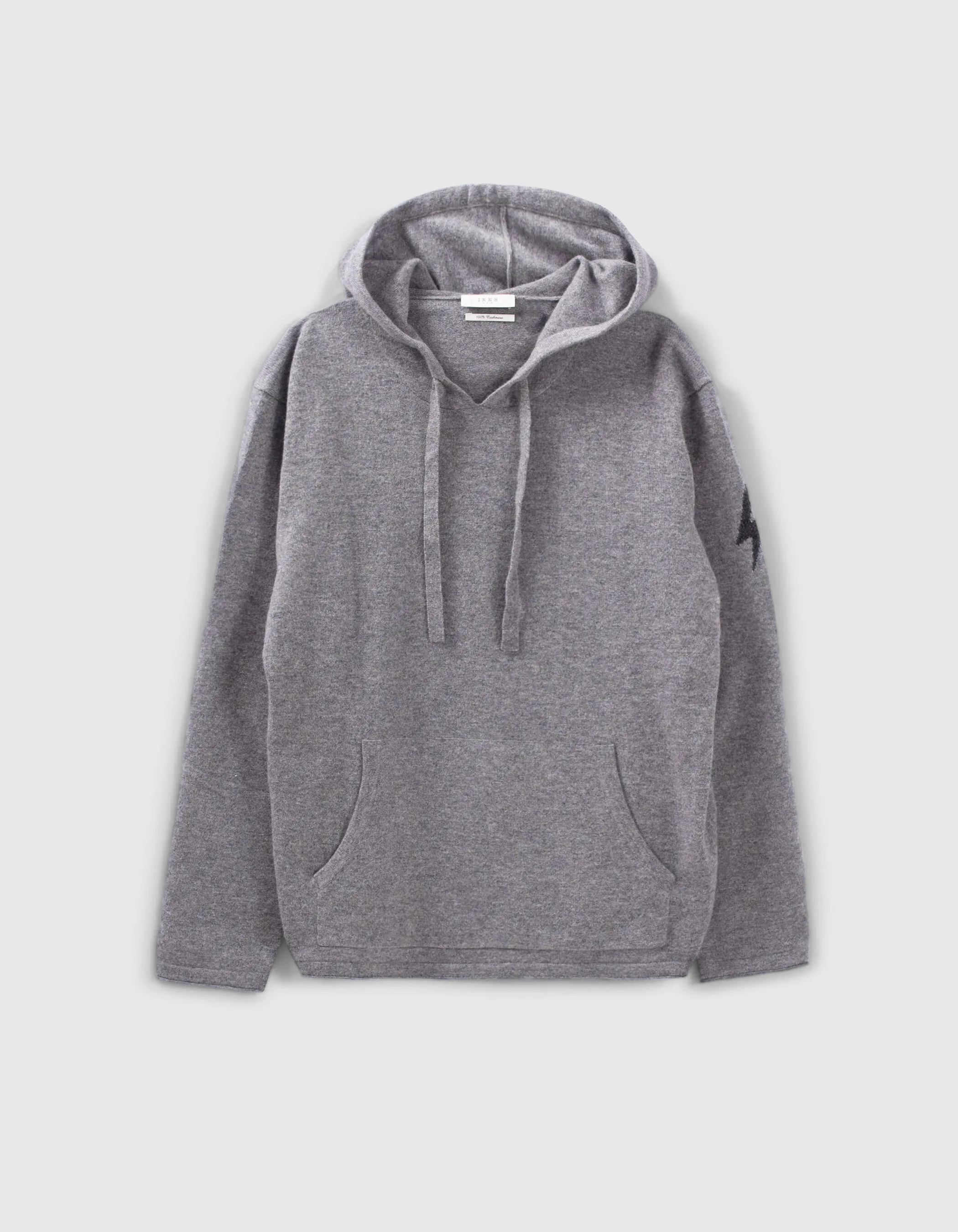 Pull gris à capuche 100% cachemire Homme