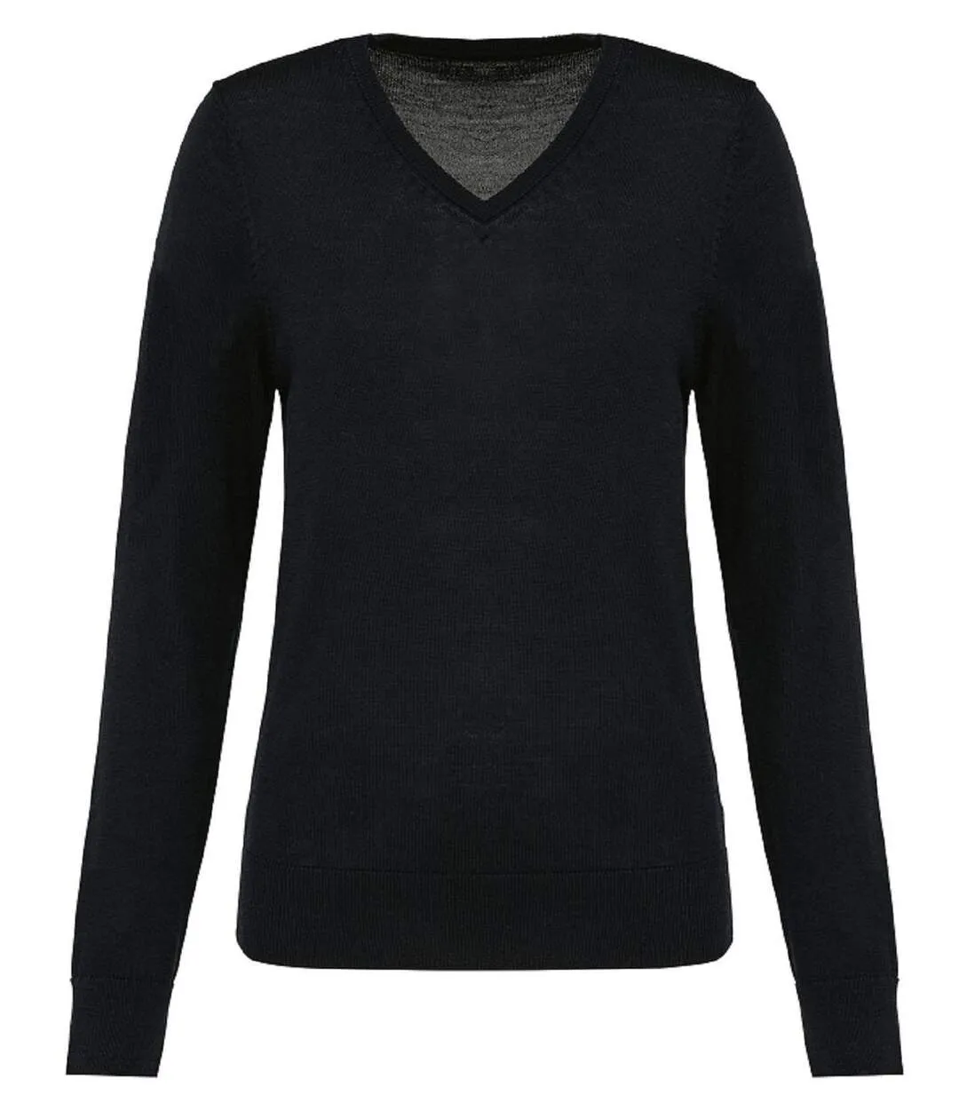 Pull Mérinos col V - Femme - PK911 - noir