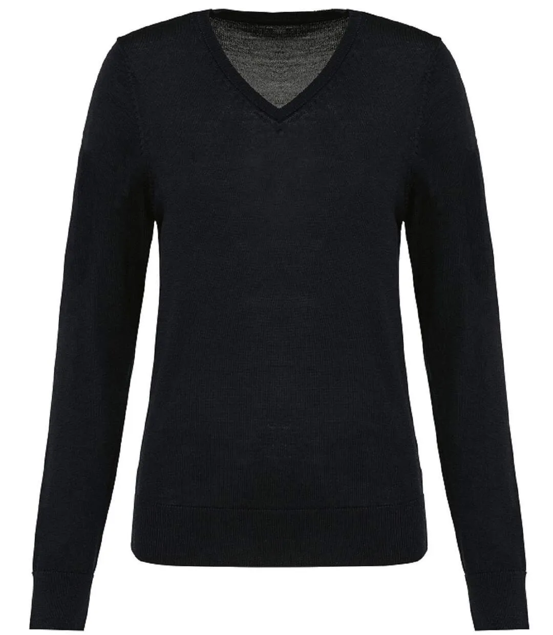 Pull Mérinos col V - Femme - PK911 - noir