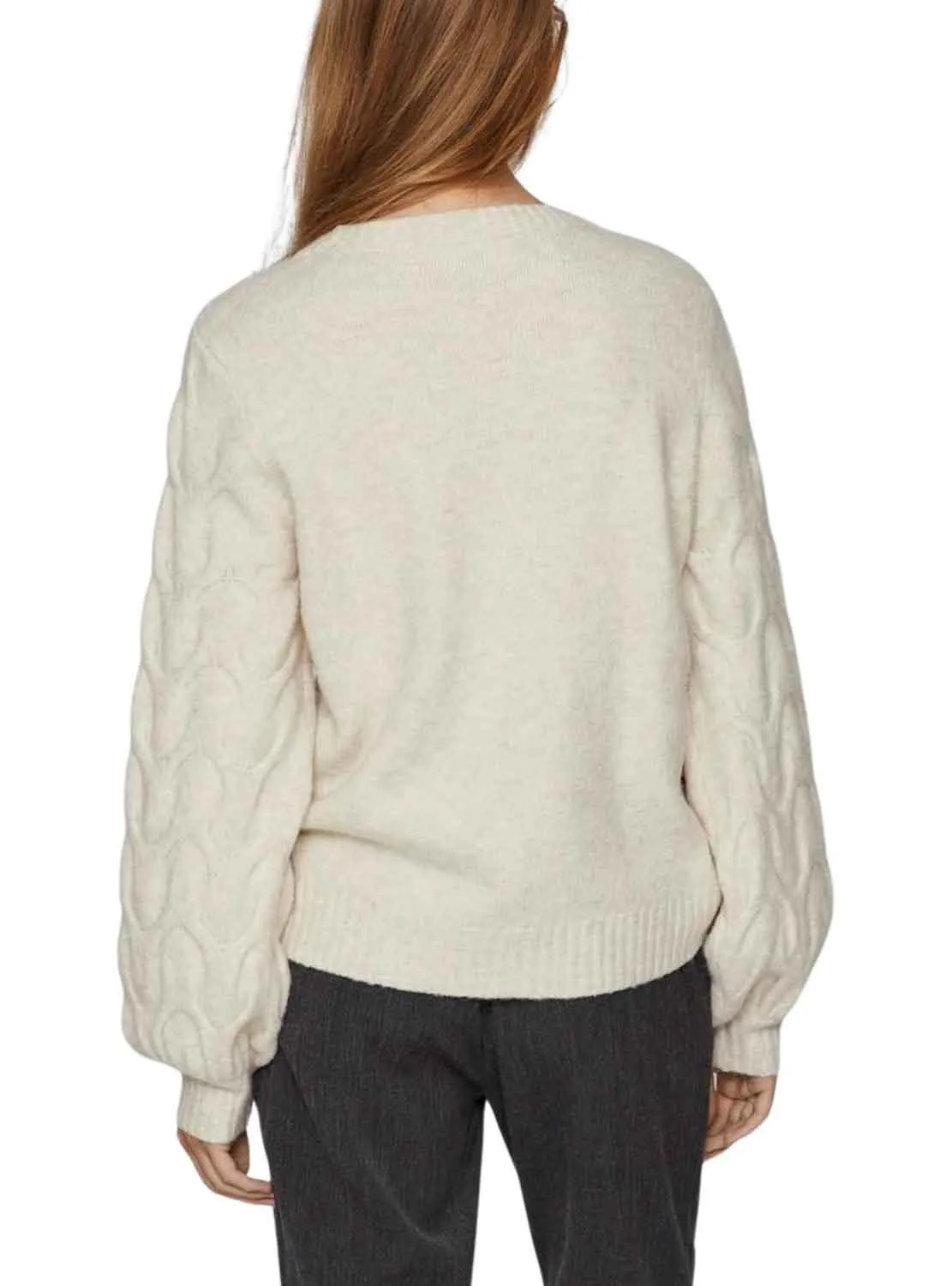 Pull Vila Viella New Beige pour Femme