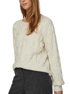 Pull Vila Viella New Beige pour Femme