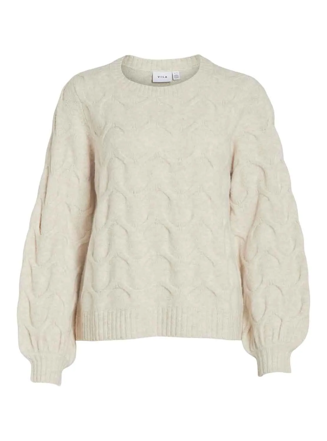 Pull Vila Viella New Beige pour Femme