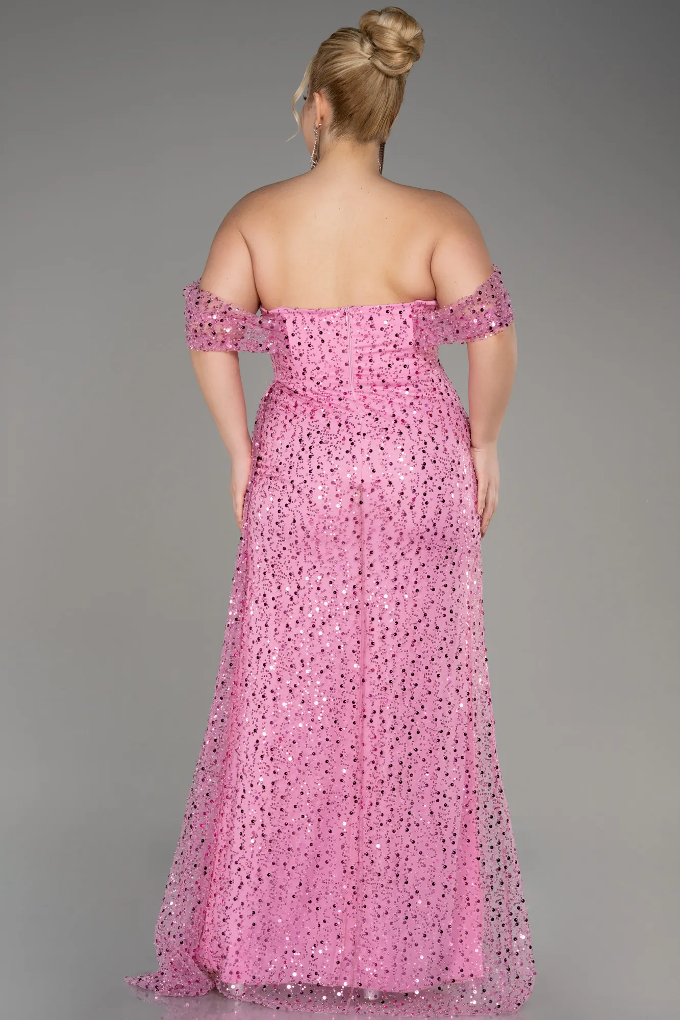 Robe De Fiançailles Grande Taille Squameuse Longue Bleu ABU3579