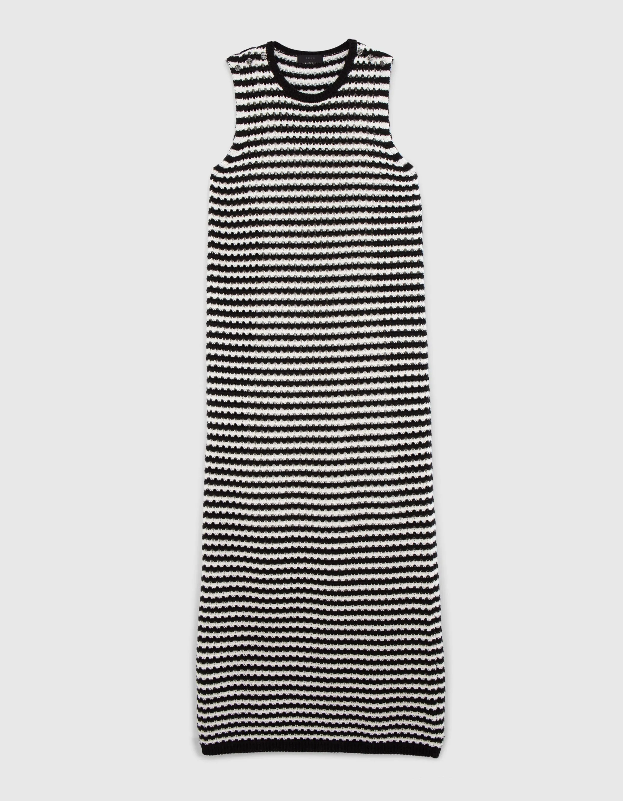 Robe longue marinière tricot ajouré Femme