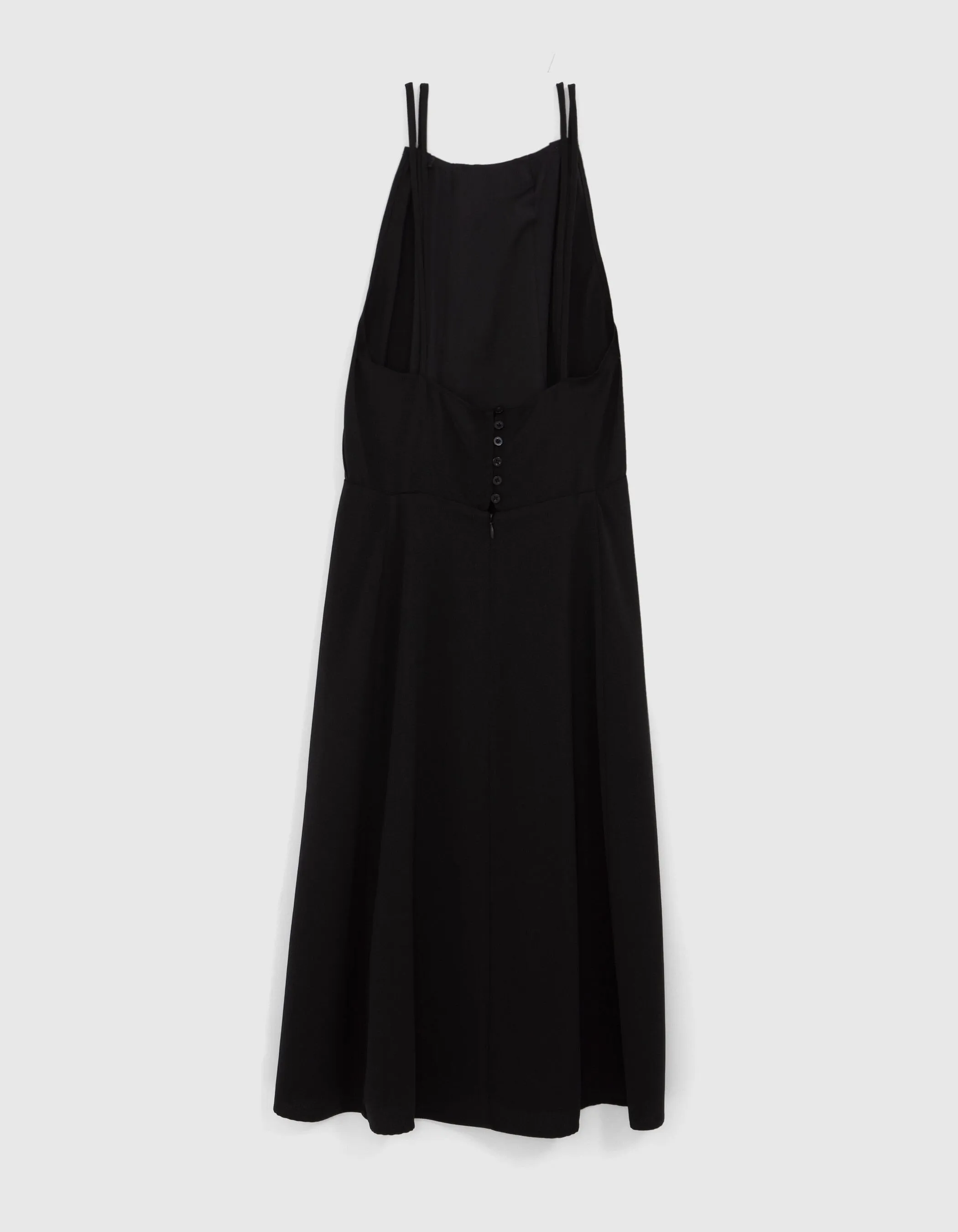 Robe longue noire recyclée Femme