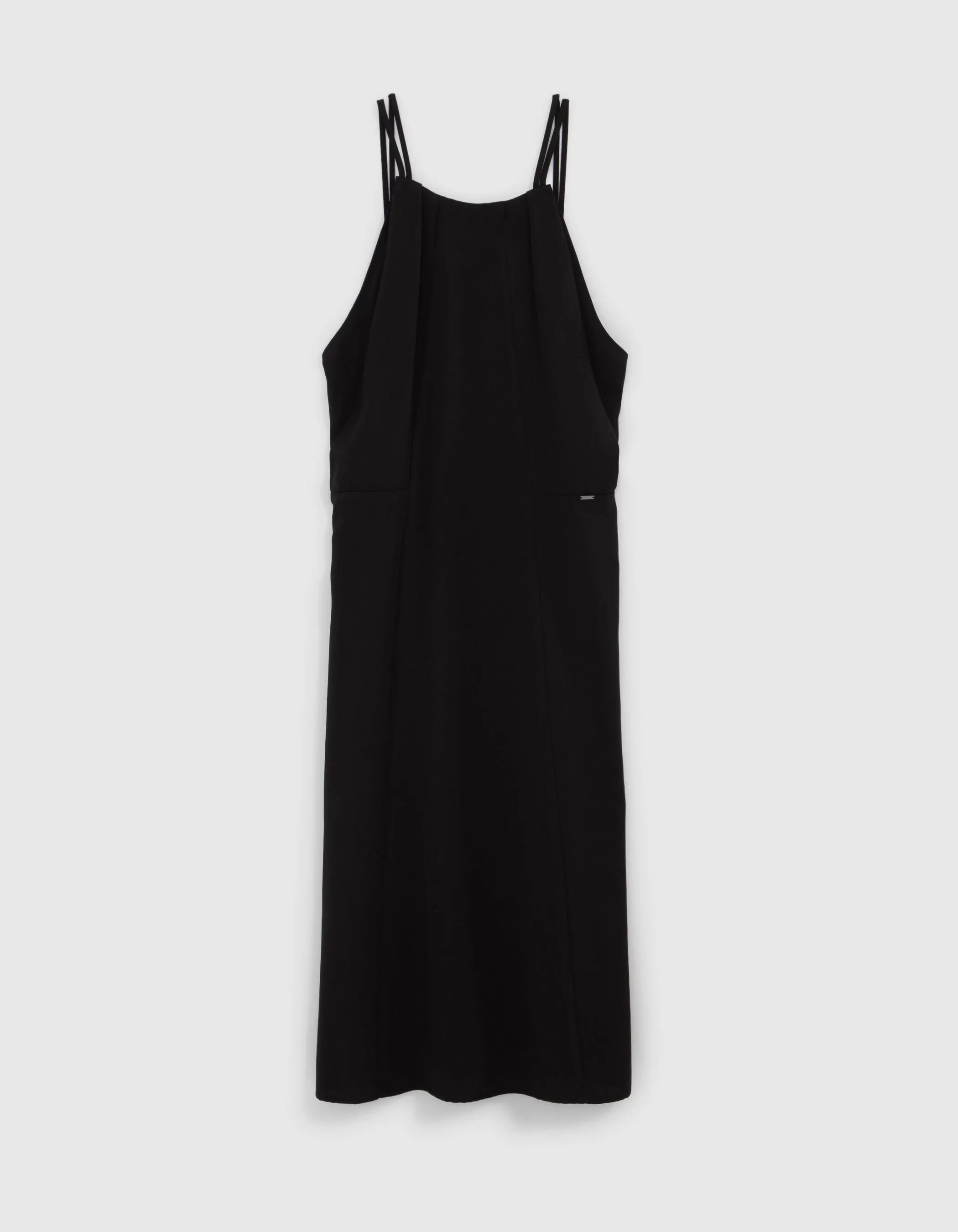 Robe longue noire recyclée Femme