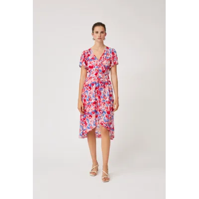 Robe midi ceinturée imprimée camouflage Claire - Fuschia - Suncoo