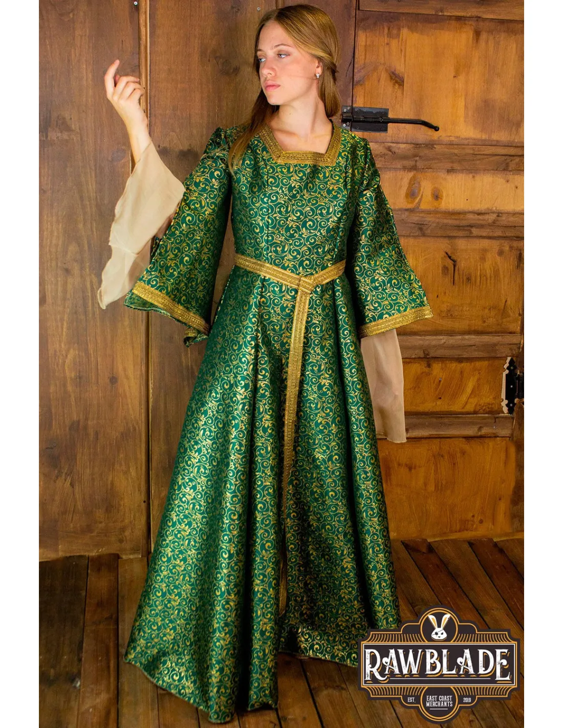 Robe Médiévale Noble d'Aquitaine - Vert ⚔️ Boutique Épées