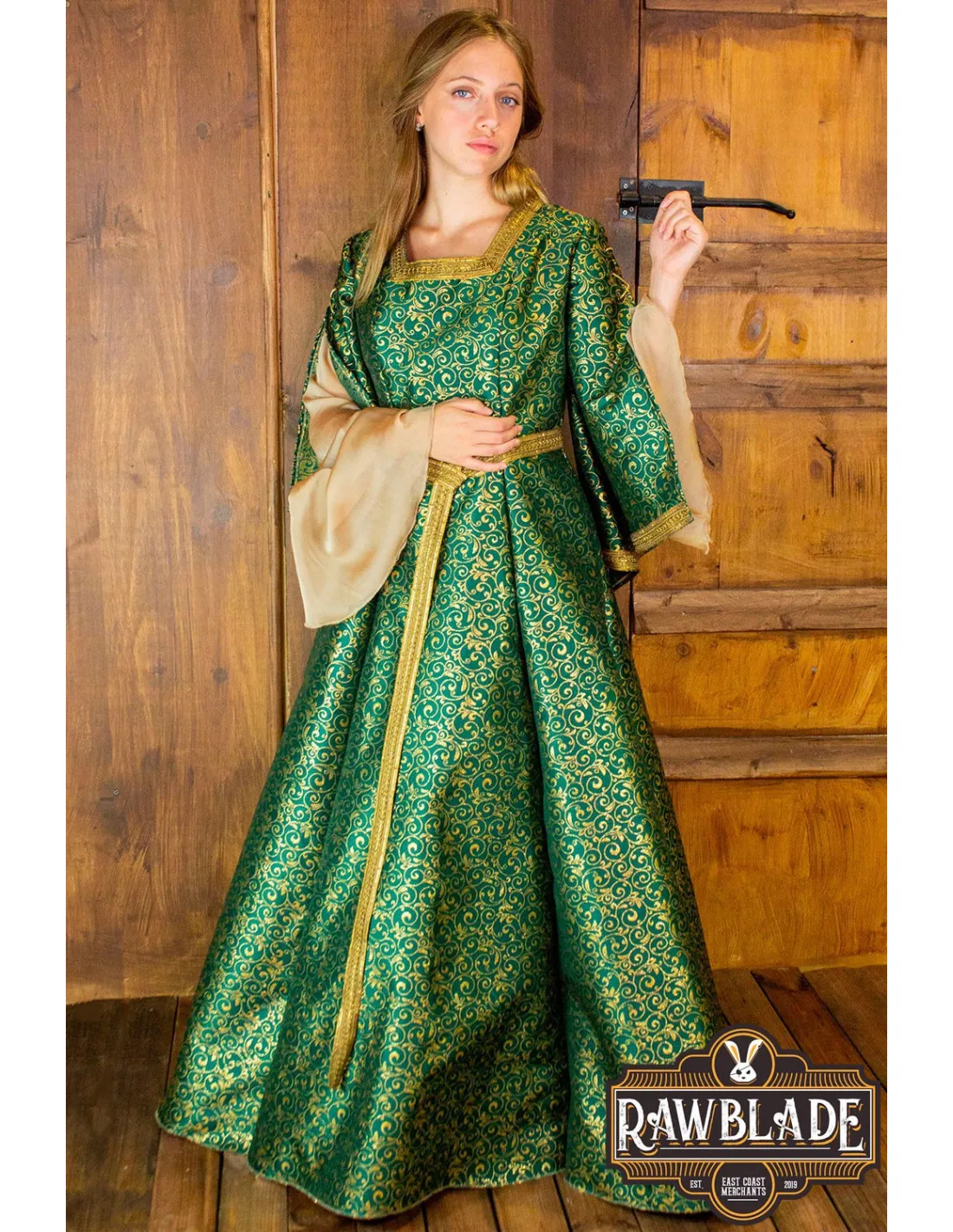 Robe Médiévale Noble d'Aquitaine - Vert ⚔️ Boutique Épées