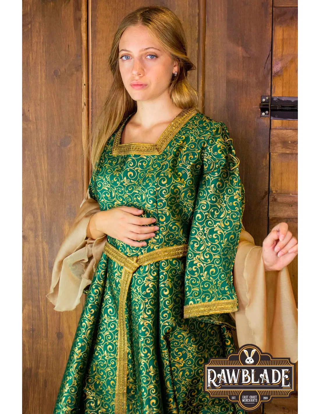 Robe Médiévale Noble d'Aquitaine - Vert ⚔️ Boutique Épées