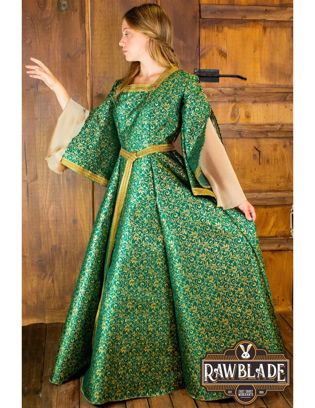 Robe Médiévale Noble d'Aquitaine - Vert ⚔️ Boutique Épées