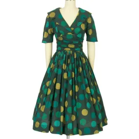 Robe vintage Verte à Gros Pois