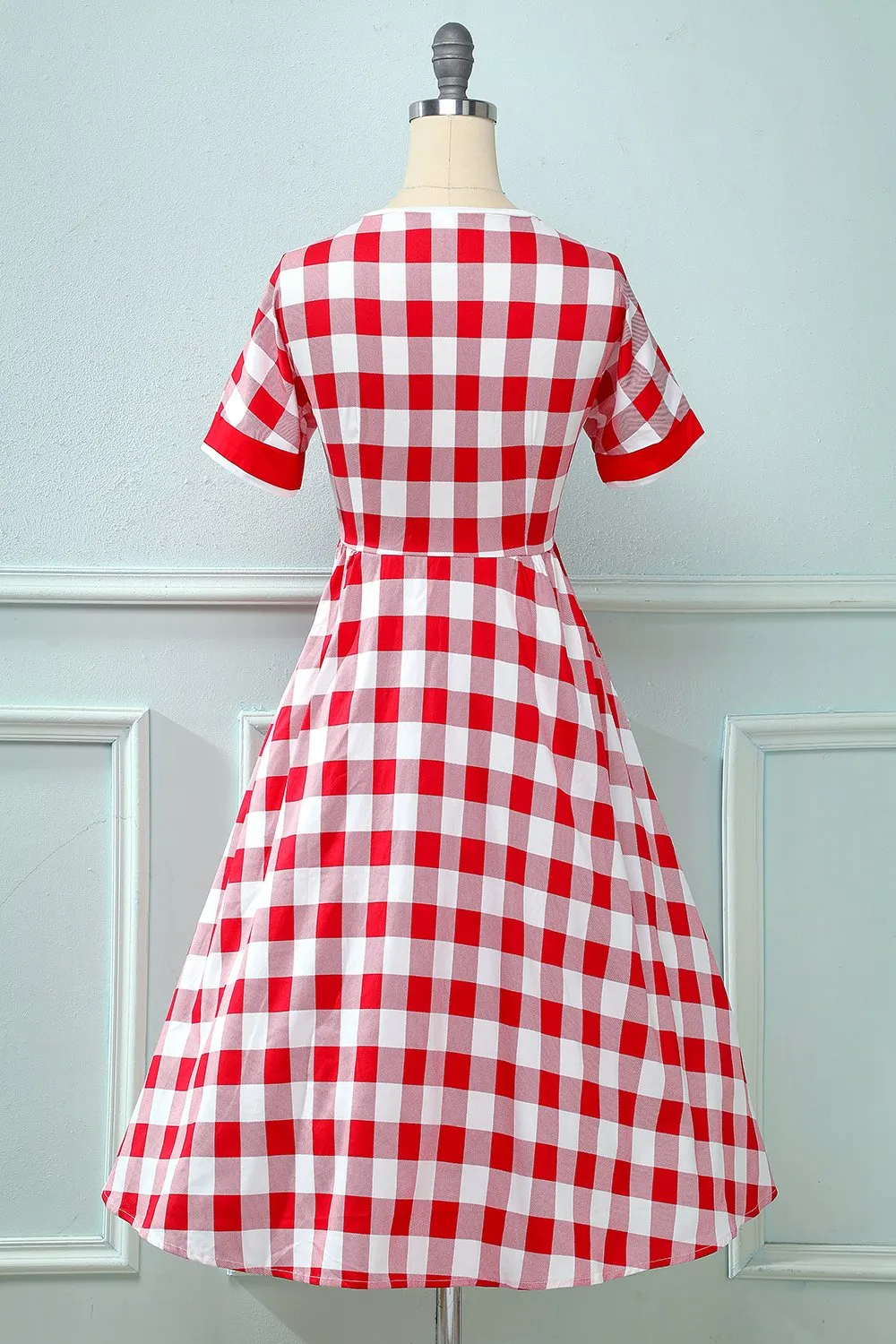 Robe Vintage à imprimé de Plaid