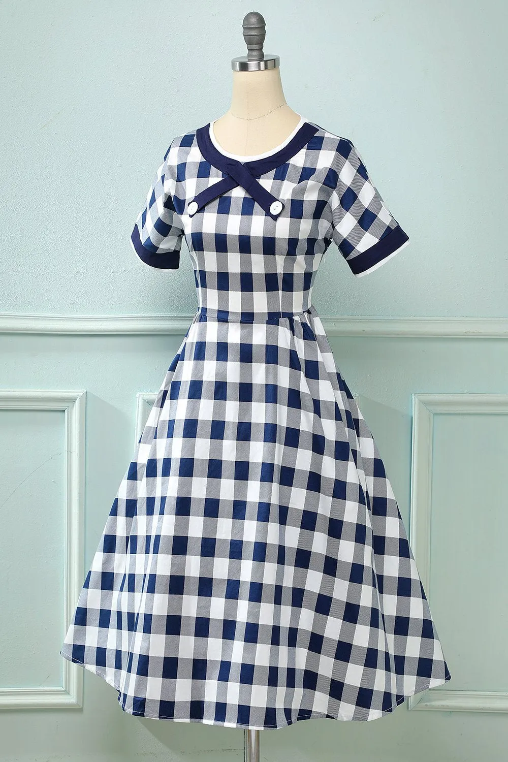 Robe Vintage à imprimé de Plaid