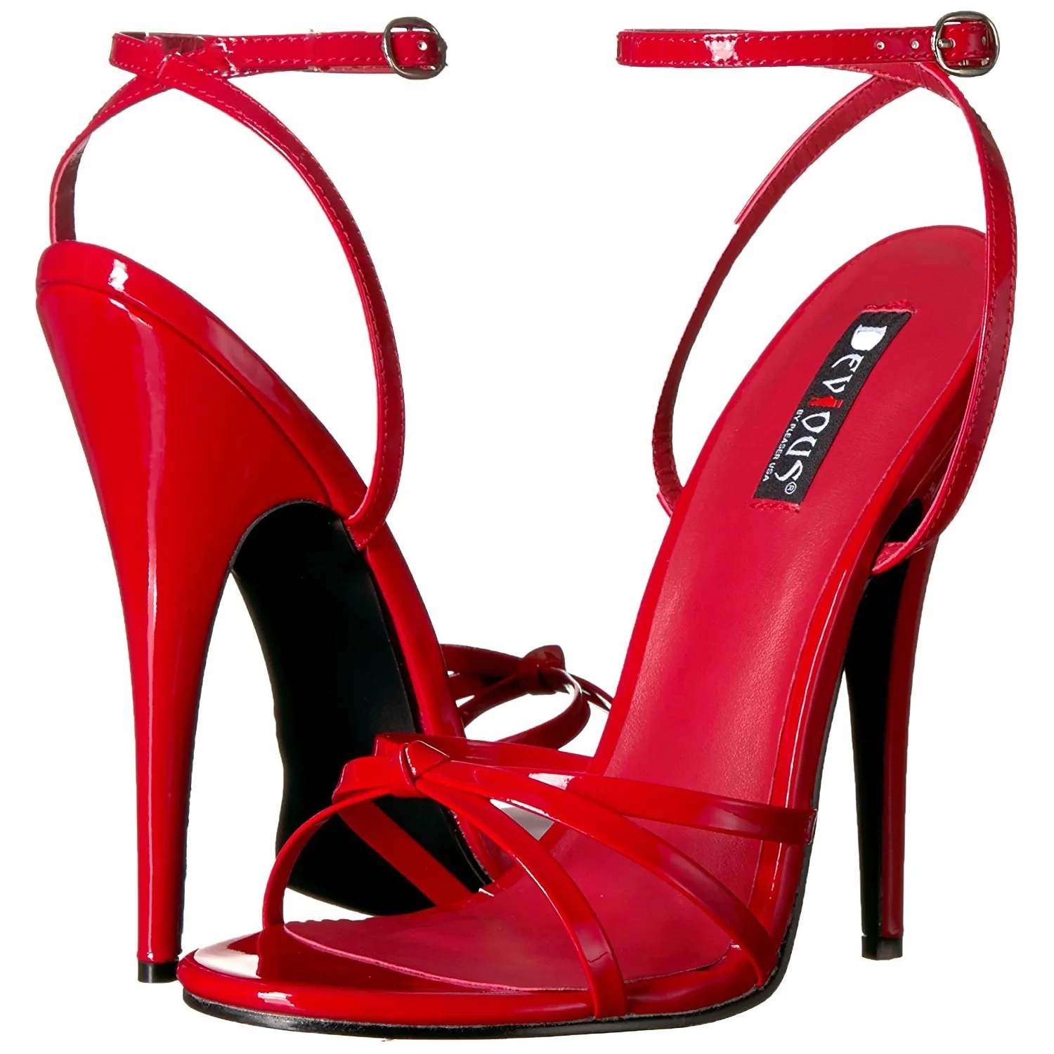 Rouge 15 cm Devious DOMINA-108 sandales à talons aiguilles